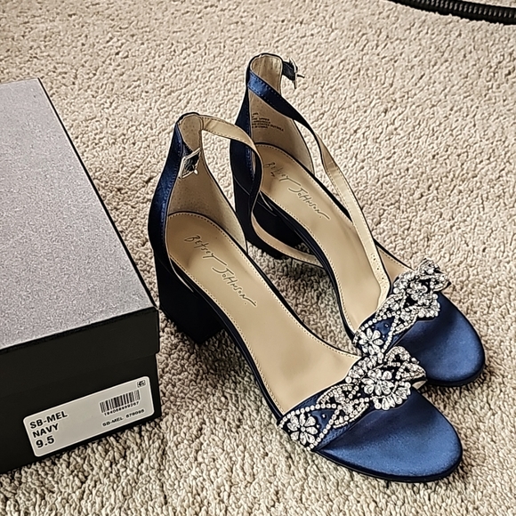 Betsey Johnson Shoes - Betsey Johnson Mel Navy Jewel Sandals size 9.5